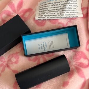 Warby Parker Black Case with Turquoise Lined Box
